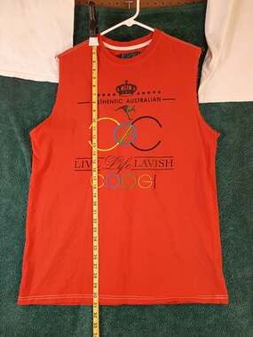 Coogi Authentic Australian Live Life Lavish Sleeveless T-Shirt Red XL